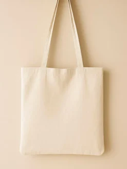 2er-Set: Einkaufstaschen in Beige - (L)25 x (B)20 cm