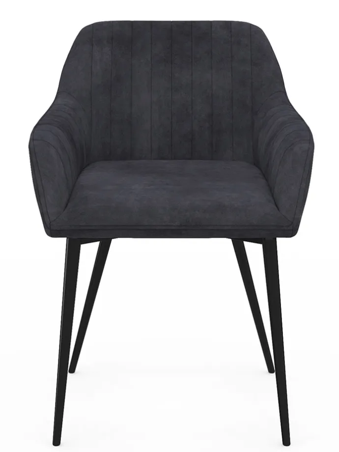 2er-Set: Esszimmerstühle "Ariana" in Anthrazit - (B)51 x (H)76 x (T)56 cm