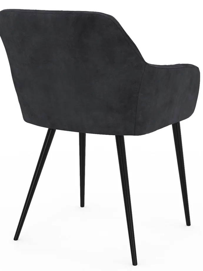 2er-Set: Esszimmerstühle "Ariana" in Anthrazit - (B)51 x (H)76 x (T)56 cm