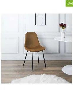 4er-Set: Esszimmerstühle "Giulia" in Senf - (B)42,5 x (H)87 x (T)44 cm