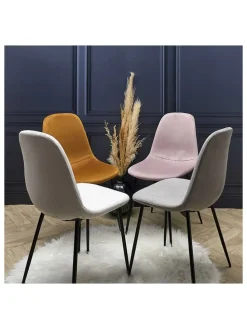 4er-Set: Esszimmerstühle "Giulia" in Senf - (B)42,5 x (H)87 x (T)44 cm