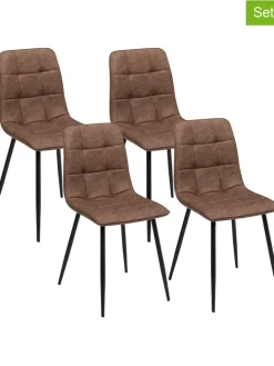 4er-Set: Esszimmerstühle "Linda" in Braun/ Schwarz - (B)55 x (H)88 x (T)46 cm