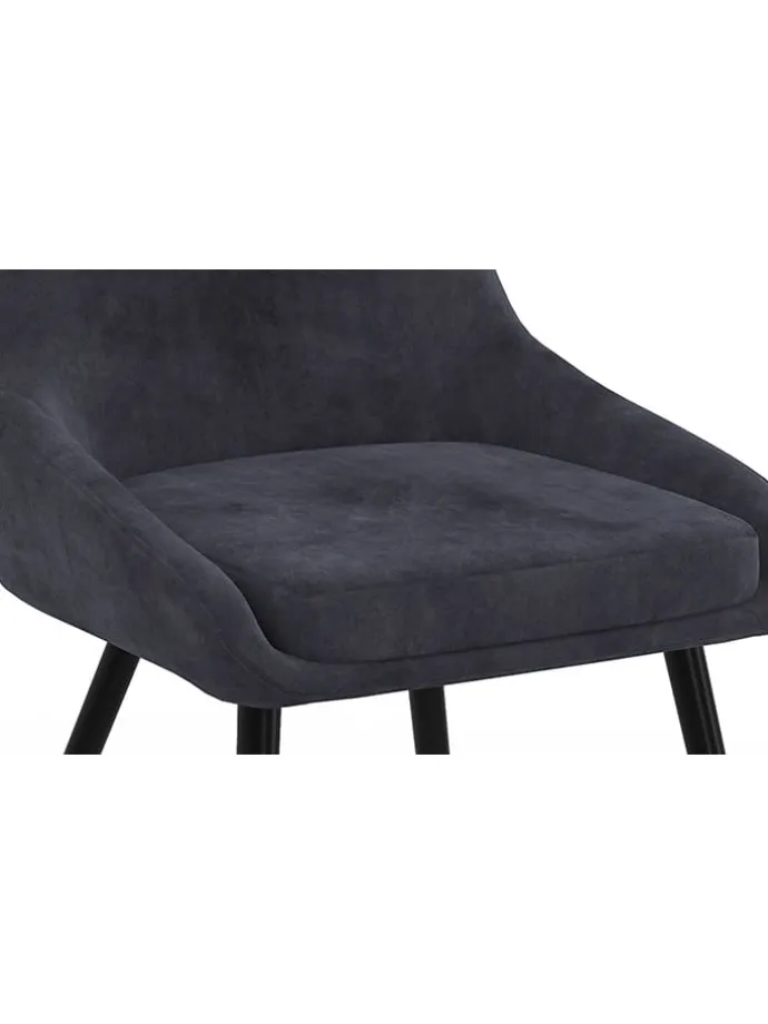 2er-Set: Esszimmerstühle "Olivia" in Anthrazit - (B)47,5 x (H)79 x (T)54 cm