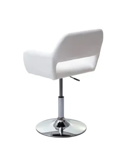 6er-Set Esszimmerstuhl A50, Weiß, Chromfuß