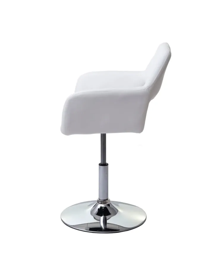 6er-Set Esszimmerstuhl A50, Weiß, Chromfuß