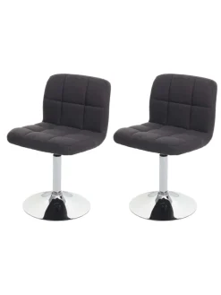2er-Set Esszimmerstuhl Cadiz drehbar, Dunkelgrau
