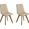 2er-Set Esszimmerstuhl CALGARY in Beige/Braun