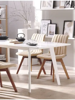 2er-Set Esszimmerstuhl CALGARY in Beige/Braun