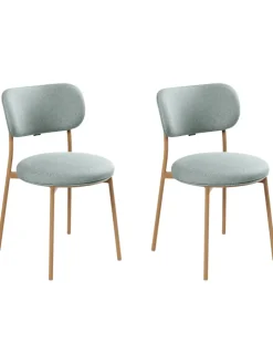 2er-Set Esszimmerstuhl CASEY in Grün/Braun