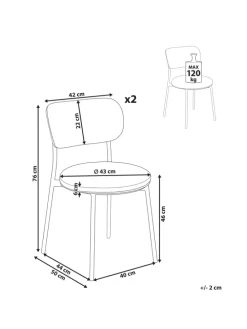 2er-Set Esszimmerstuhl CASEY in Grün/Braun