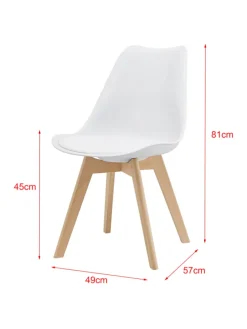 4er-Set Esszimmerstuhl Fläten in Weiß (H)81cm (B)49cm (T)57cm