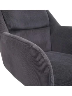 6er-Set Esszimmerstuhl K33 drehbar, Kord-grau