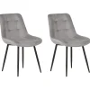 2er-Set Esszimmerstuhl MELROSE in Grau/Schwarz