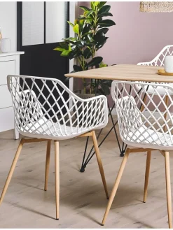 2er-Set Esszimmerstuhl NASHUA in Weiß/Braun