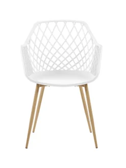 2er-Set Esszimmerstuhl NASHUA in Weiß/Braun