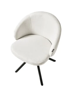 2er-Set Esszimmerstuhl OVALO in Weiß/Schwarz