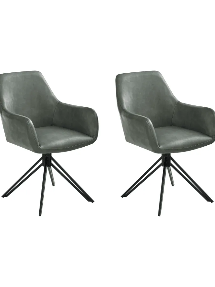 2er-Set Esszimmerstuhl SANSARC in Grün/Schwarz