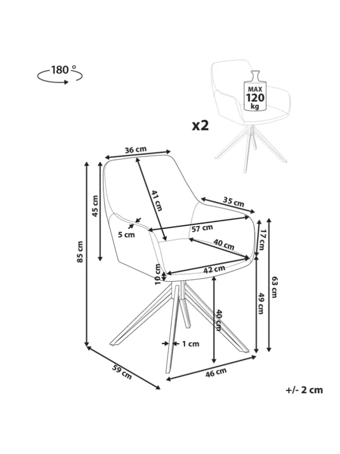 2er-Set Esszimmerstuhl SANSARC in Grün/Schwarz