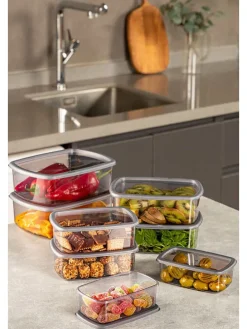 8er-Set: Frischhaltedosen in Anthrazit