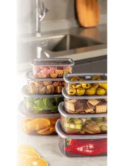 8er-Set: Frischhaltedosen in Anthrazit