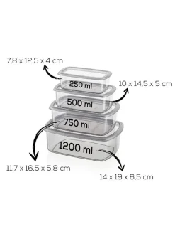 8er-Set: Frischhaltedosen in Anthrazit