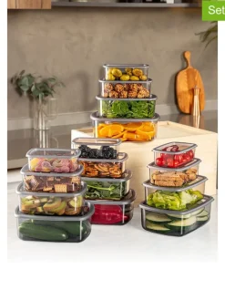 16er-Set: Frischhaltedosen in Grau