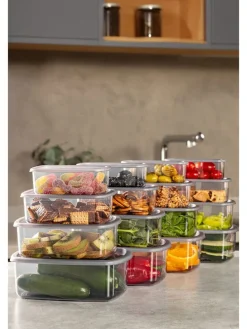 16er-Set: Frischhaltedosen in Grau