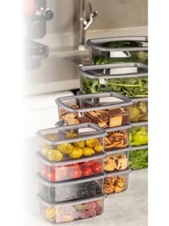 16er-Set: Frischhaltedosen in Grau