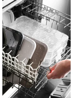 3er-Set: Frischhaltedosen in Hellgrau - (B)30 x (H)21,5 x (T)5 cm