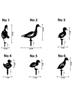 6er-Set: Gartendeko in Schwarz