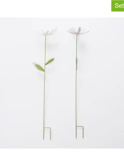 2er-Set: Gartenstäbe "Darina" in Weiß/ Grün - (H)100 cm