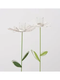 2er-Set: Gartenstäbe "Darina" in Weiß/ Grün - (H)100 cm