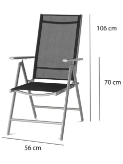 2er-Set: Gartenstühle in Anthrazit - (B)56 x (H)106 x (T)87,5 cm