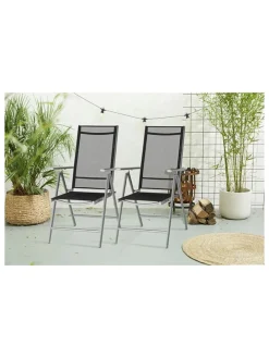 2er-Set: Gartenstühle in Anthrazit - (B)56 x (H)106 x (T)87,5 cm