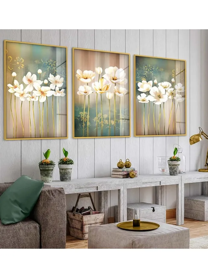 3er-Set: Gerahmte Glasdrucke