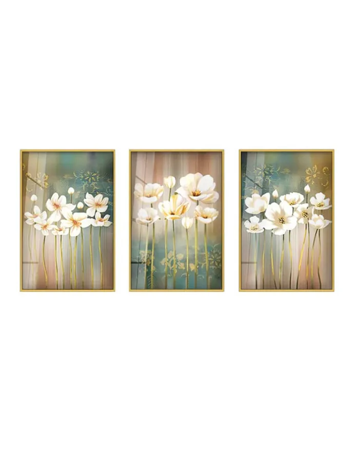 3er-Set: Gerahmte Glasdrucke