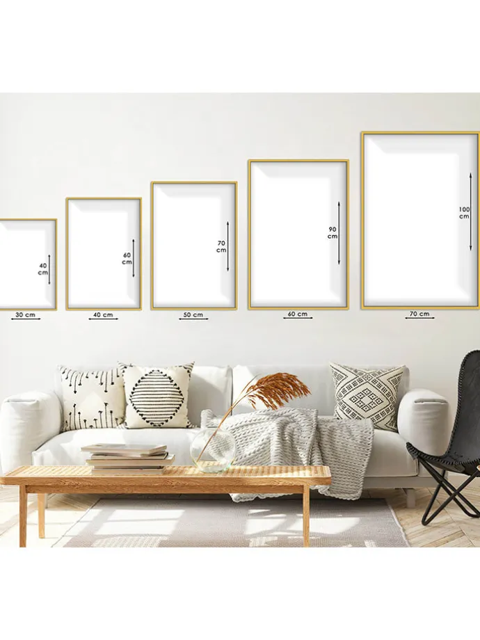 3er-Set: Gerahmte Glasdrucke