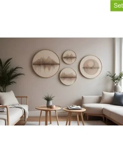 4er-Set: Gerahmte Holzkunstdrucke