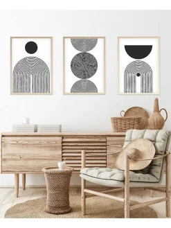 3er-Set: Gerahmte Kunstdrucke