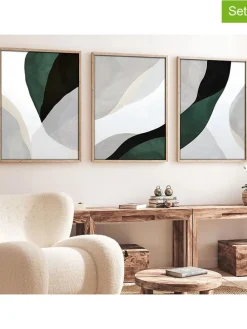 3er-Set: Gerahmte Kunstdrucke