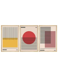 3er-Set: Gerahmte Kunstdrucke