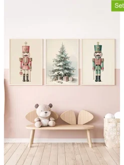 3er-Set: Gerahmte Kunstdrucke