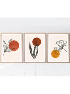 3er-Set: Gerahmte Kunstdrucke