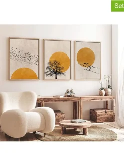 3er-Set: Gerahmte Kunstdrucke