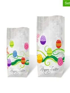 10er-Set: Geschenkbeutel "Happy Easter" in Transparent/ Bunt