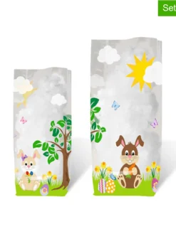10er-Set: Geschenkbeutel "Hasen" in Transparent/ Bunt