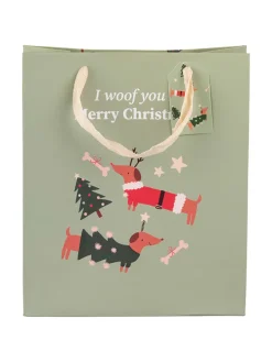 12er-Set: Geschenktüten ''Natalotto'' in Grün - (B)22 x (H)26 x (T)10 cm