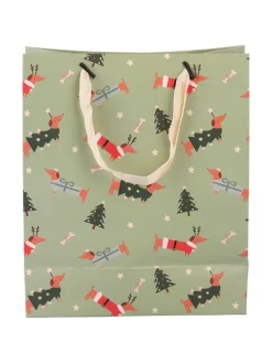 12er-Set: Geschenktüten ''Natalotto'' in Grün - (B)22 x (H)26 x (T)10 cm