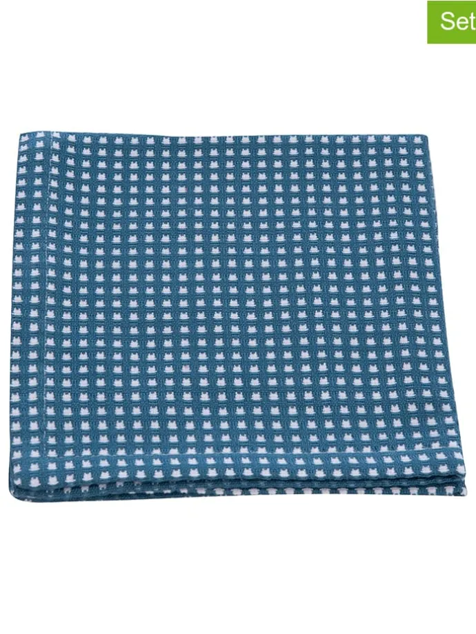 2er-Set: Geschirrtücher "Elli" in Blau - (L)35 x (B)35 cm
