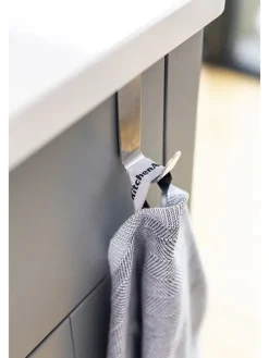 2er-Set: Geschirrtücher in Grau/ Rot - (L)71 x (B)44 cm